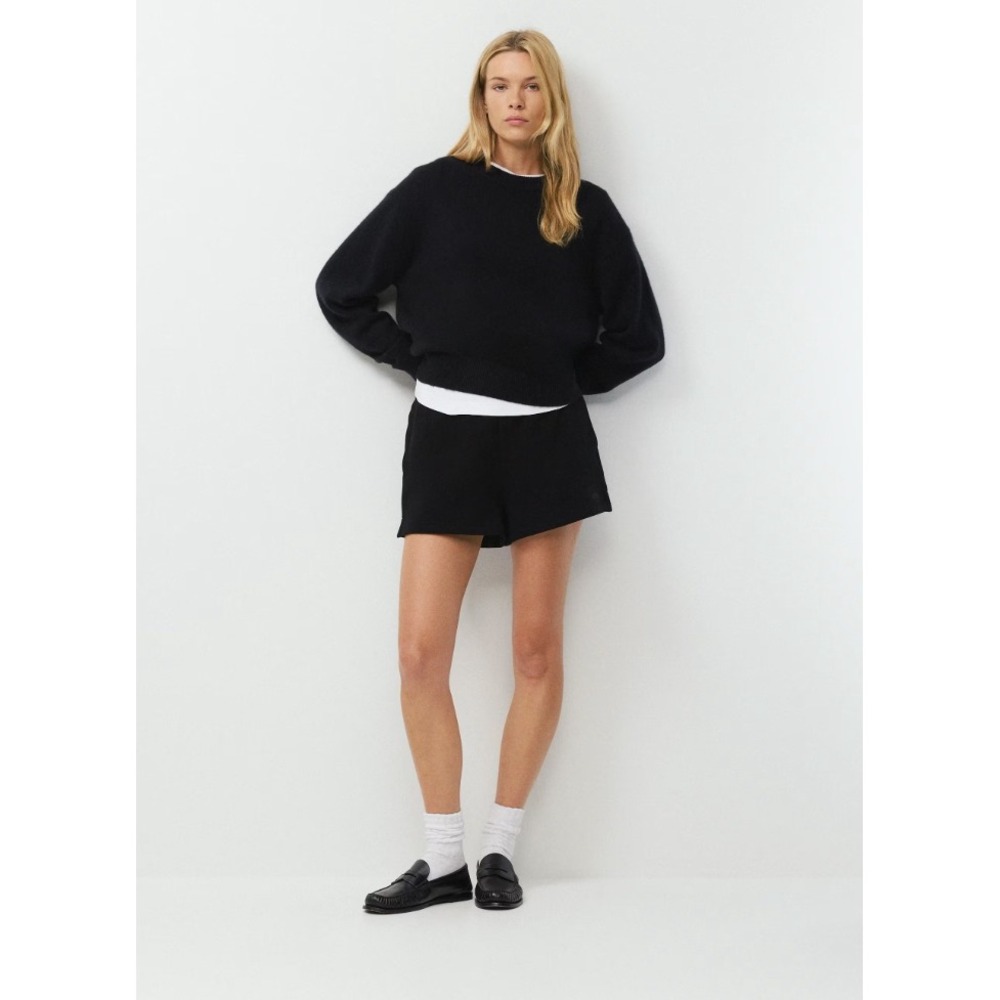 Aritzia TNA Women's Cozy Fleece Perfect Fit Drawstring Shorts Black S Athleisure